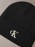 Black Signature Logo Beanie  Women