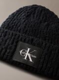 Black Plush Satin-Lined Beanie  Women