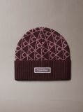 Red Allover Emblem Logo Wool Beanie  Women