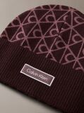 Red Allover Emblem Logo Wool Beanie  Women