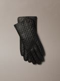 Black Soft Leather Touchscreen Logo Gloves  Women