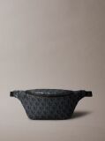Black Textured Bum Bag  Men