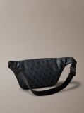 Black Textured Bum Bag  Men