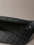 Black Textured Bum Bag  Men