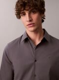 Grey Slim Stretch Button-Down Shirt  Men