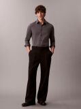 Grey Slim Stretch Button-Down Shirt  Men