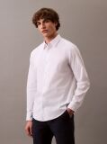 White Long Sleeve Solid Stretch Classic Shirt  Men