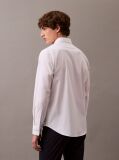 White Long Sleeve Solid Stretch Classic Shirt  Men