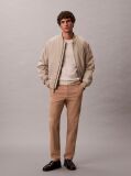 Beige Slim Tapered Sateen Chino Trouser  Men