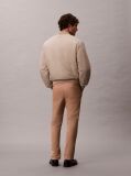 Beige Slim Tapered Sateen Chino Trouser  Men