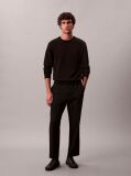 Black Stretch Dobby Straight Leg Trousers  Men