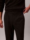 Black Stretch Dobby Straight Leg Trousers  Men
