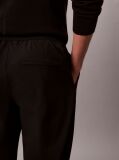 Black Stretch Dobby Straight Leg Trousers  Men