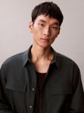 Green Melange Button-Down Easy Shirt  Men