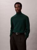 Green Merino Wool Mock Neck Jumper  Men