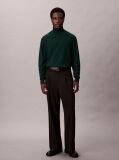 Green Merino Wool Mock Neck Jumper  Men