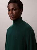 Green Merino Wool Mock Neck Jumper  Men