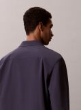 Blue Longsleeve Tech Knit Dobby Relaxed Overshirt  Men