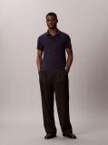 Blue Slim Cotton Badge Polo Shirt  Men