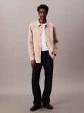 Beige Washed Cotton Canvas Shirt  Men