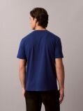 Μπλε Βαμβακερό T-shirt  Άνδρας