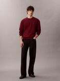 Red Cotton Terry Badge Sweatshirt  Men