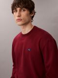 Red Cotton Terry Badge Sweatshirt  Men