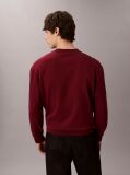 Red Cotton Terry Badge Sweatshirt  Men