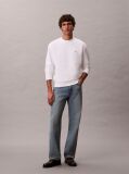 White Cotton Terry Badge Sweatshirt  Men