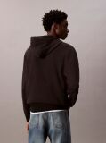 Black Cotton Terry Badge Hoodie  Men