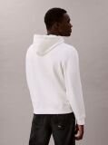 White Cotton Terry Badge Hoodie  Men