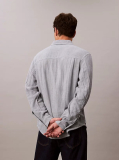 Blue Double Face Striped Cotton Shirt  Men