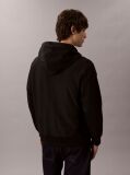 Black Relaxed Monogram Zip-Up Hoodie  Men