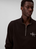 Black Long Sleeve Terry Micro Logo Sweatshirt  Men
