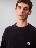 Blue Waffle Cotton Monogram Jumper  Men
