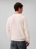 White Waffle Cotton Monogram Jumper  Men