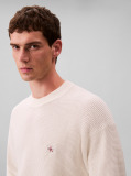 White Waffle Cotton Monogram Jumper  Men