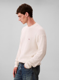 White Waffle Cotton Monogram Jumper  Men