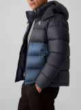 Black Colour Block Nylon Puffer Jacket  Men