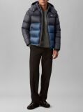 Black Colour Block Nylon Puffer Jacket  Men