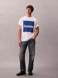 White Logo Box Graphic Relaxed T-Shirt  Men