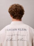 White Shortsleev Solid Poplin Boxy Relaxed Shirt  Men