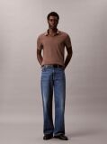 Brown Cotton Piqué Open Collar Polo Shirt  Men