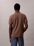 Brown Cotton Piqué Open Collar Polo Shirt  Men