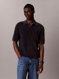 Blue Cotton Waffle Knit Polo Shirt  Men