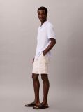 White Linen Cotton Cargo Shorts  Men