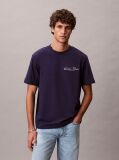 Blue Embroidered Logo T-shirt  Men