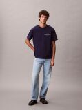 Blue Embroidered Logo T-shirt  Men