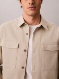 Beige Cotton Twill Utility Overshirt  Men