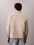 Beige Cotton Twill Utility Overshirt  Men